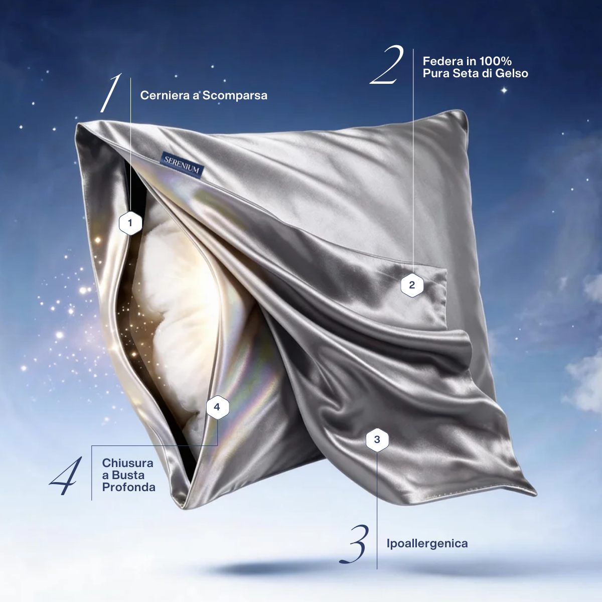 Federa in Seta per Capelli e Pelle (2 Pezzi)