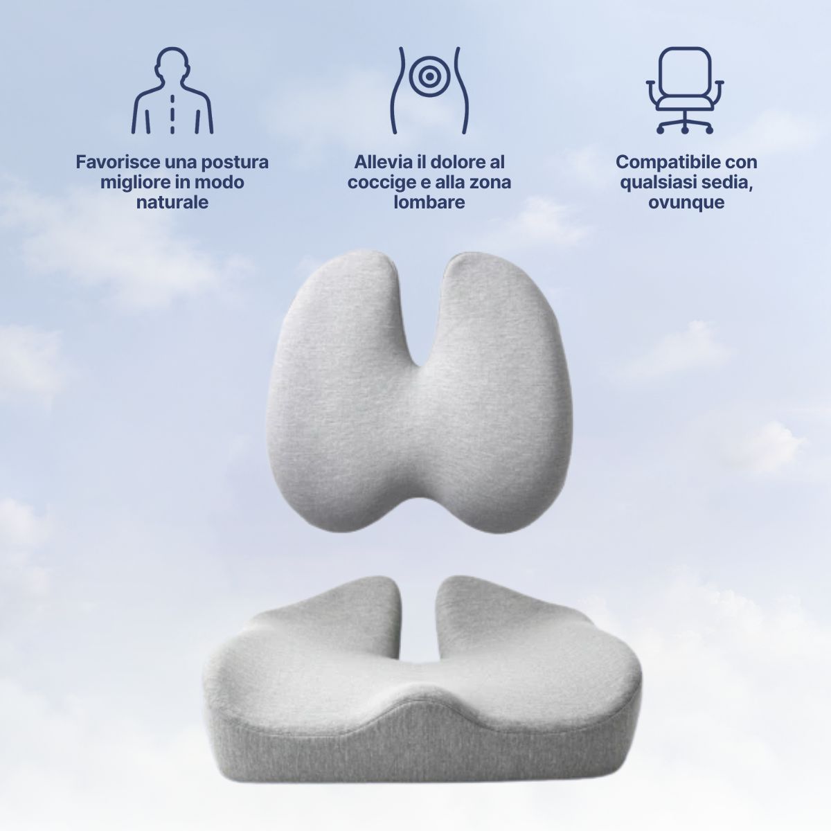 OrthoSupport™ – Cuscino Posturale per Sedia da Ufficio