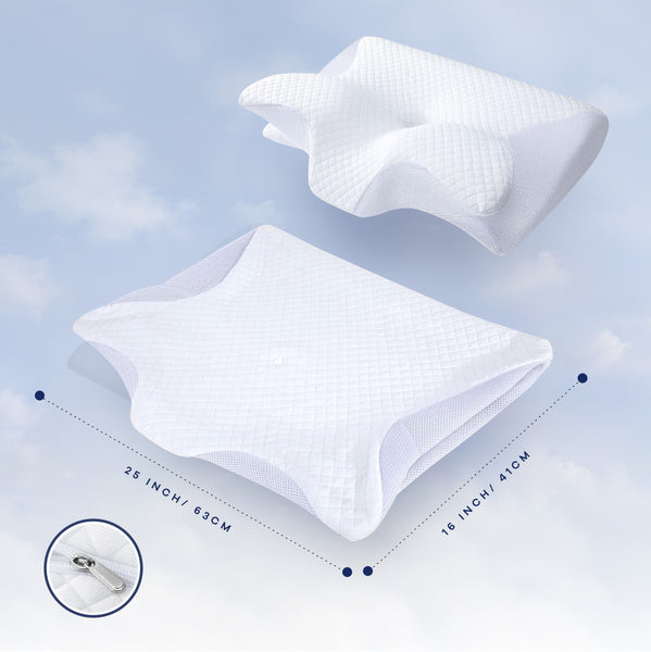 Federa Per Cuscino OrthoSleep SERENIUM - Microfibra Traspirante E Lavabile, Supporto Cervicale, Memory Foam, 63x41 Cm (Nero)